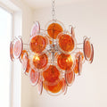 Lustre Fiamma style Murano, disques rouge orangé – LIVO (vue 3)