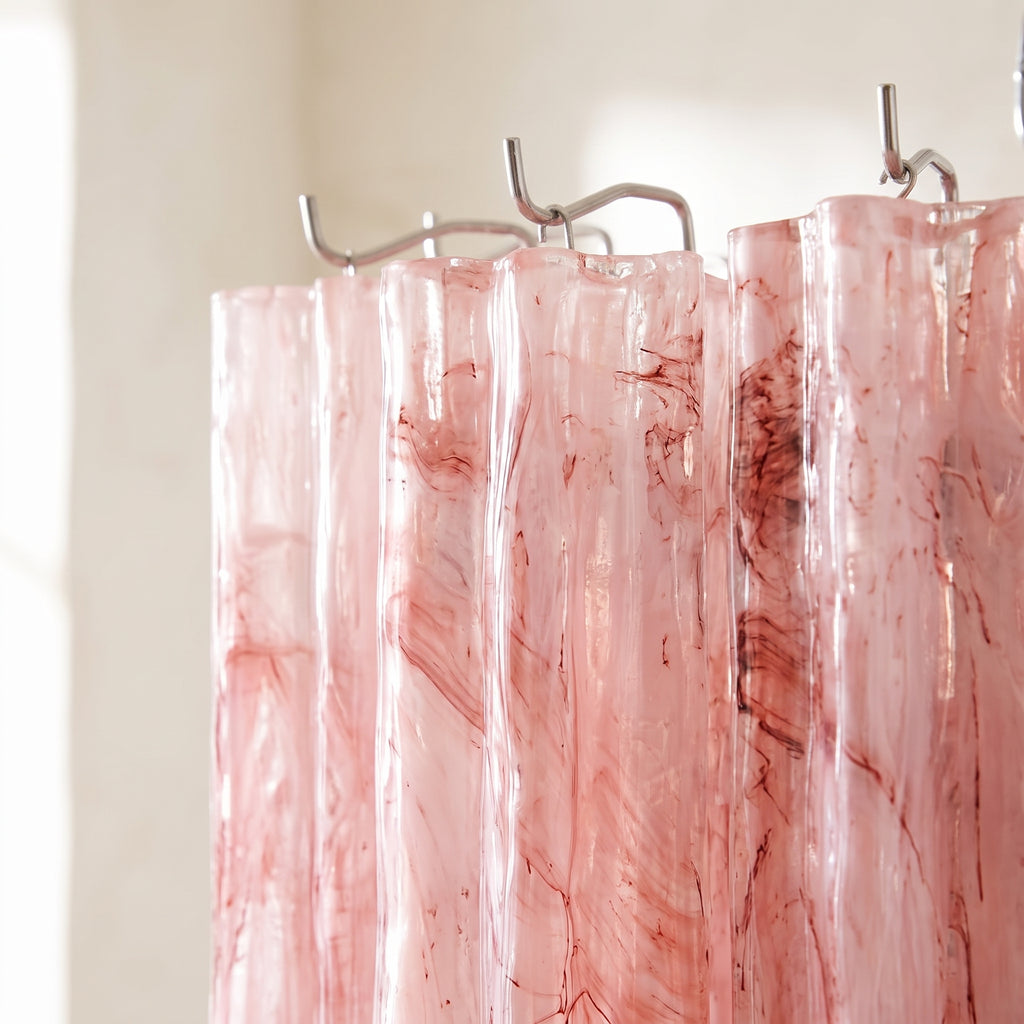 Lustre Nuvola style Murano tronchi, rose nuage – LIVO (vue 2)