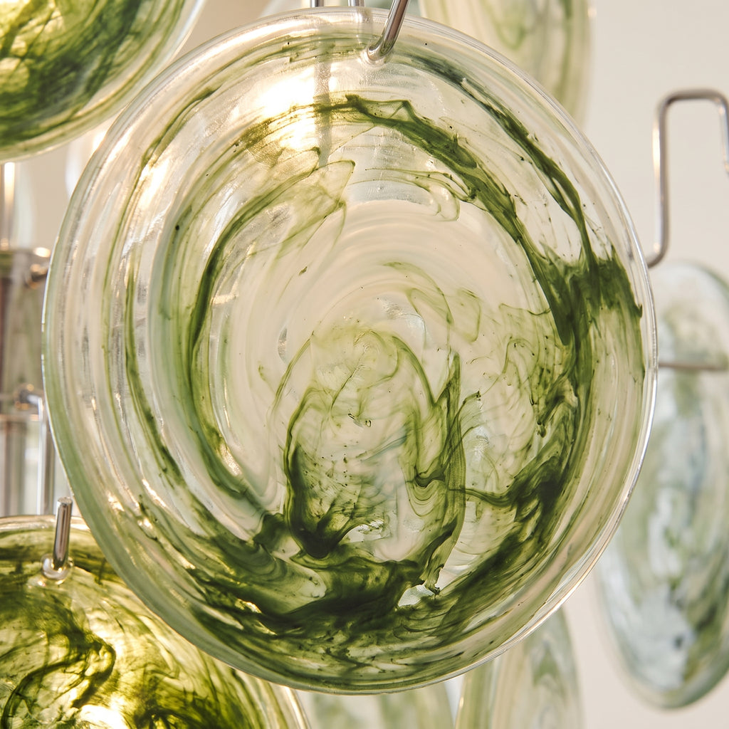 Lustre Smeralda style Murano, disques vert émeraude – LIVO (vue 5)