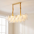 Lustre Magnolia style Murano, pétales blanc opalin – LIVO
