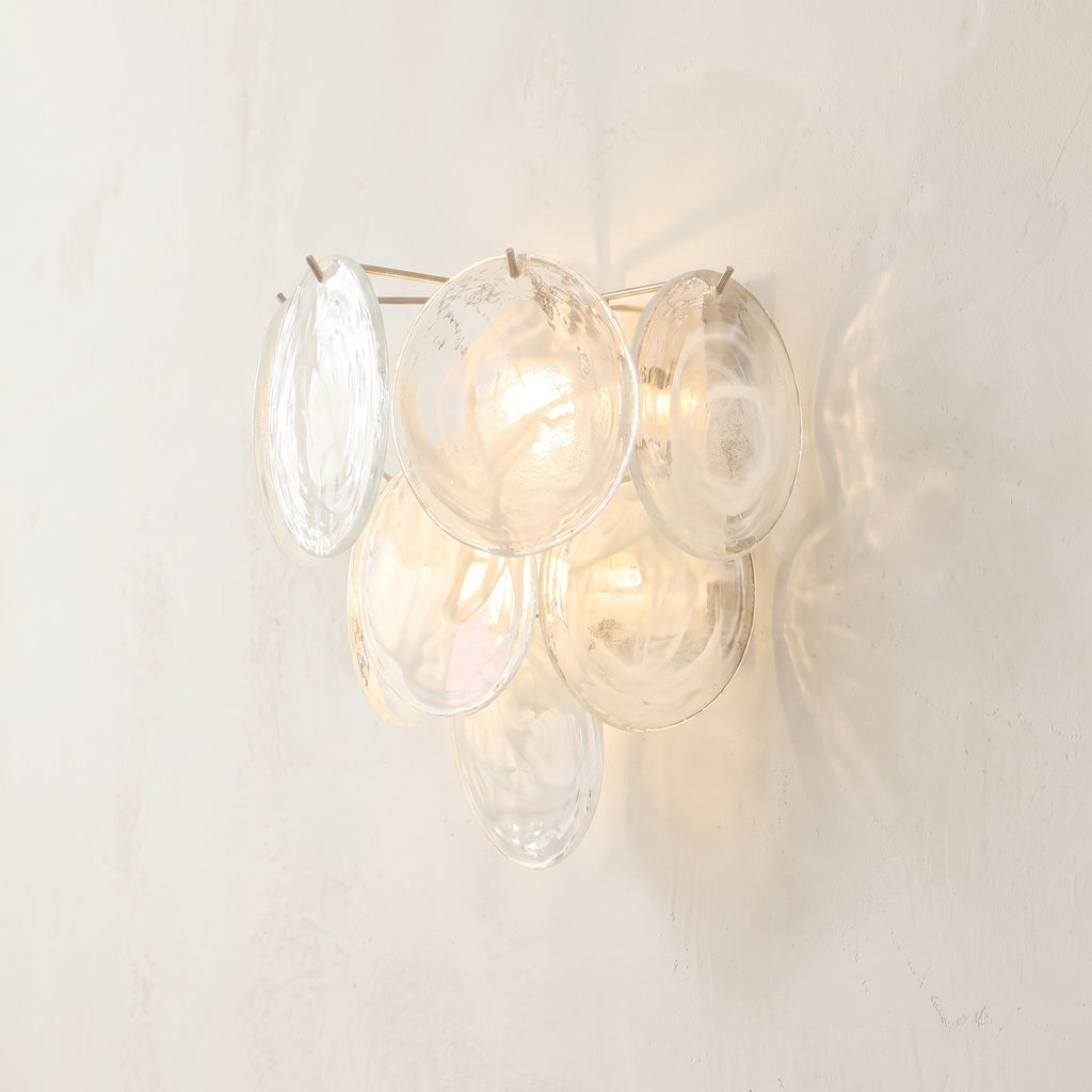 Applique murale Opalina style Murano, disques irisés blancs – LIVO