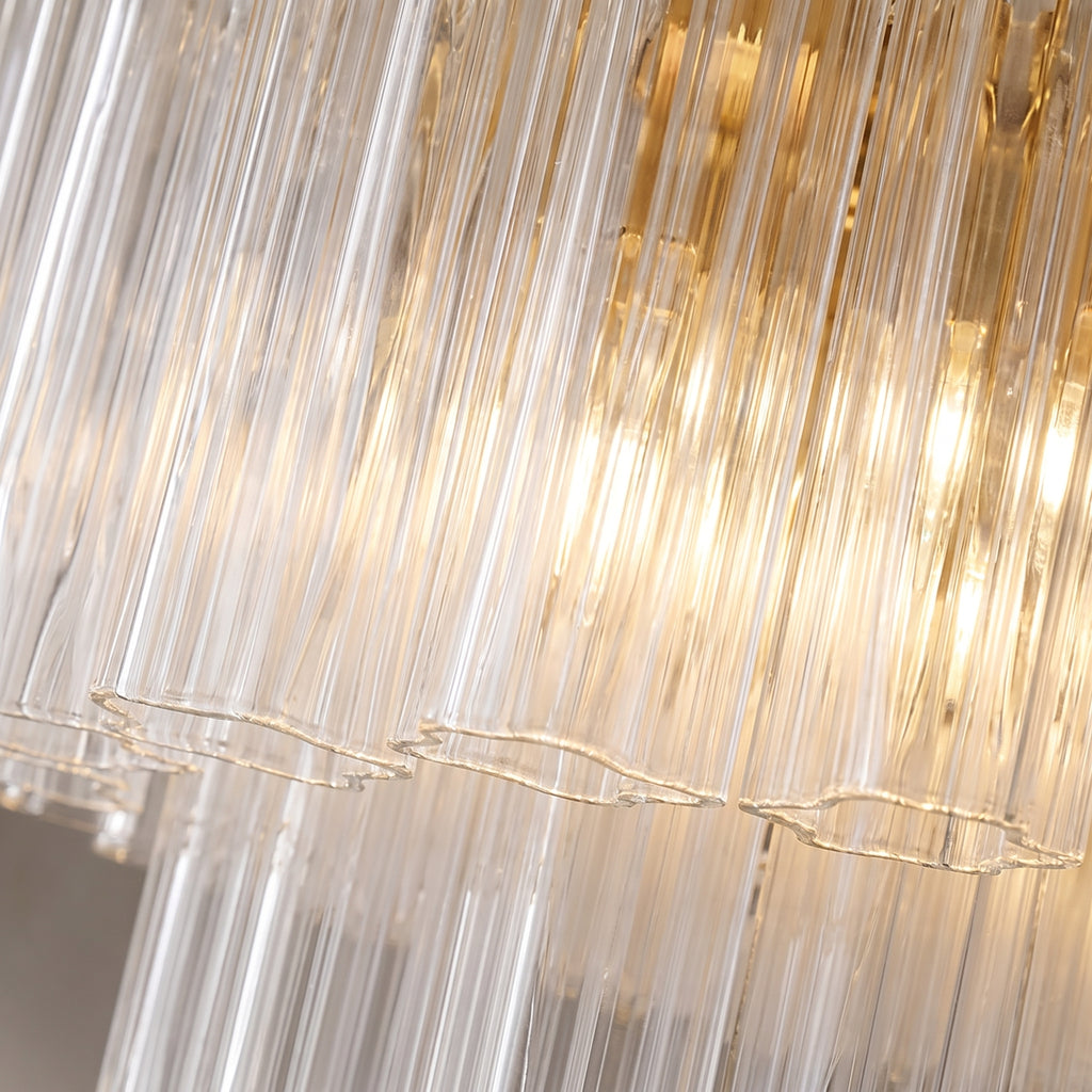 Lustre Lucrezia style Murano Art déco, verre transparent – LIVO (vue 3)