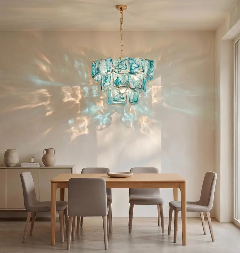 Lustre Marea style Murano bleu et vert – LIVO (vue 4)