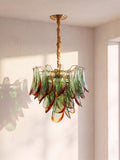 Lustre Dalia style Murano pétales vert et orange – LIVO