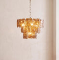 Lustre Solara style Murano ambre – LIVO