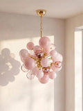 Lustre Ondina bulles de verre rose, style contemporain – LIVO