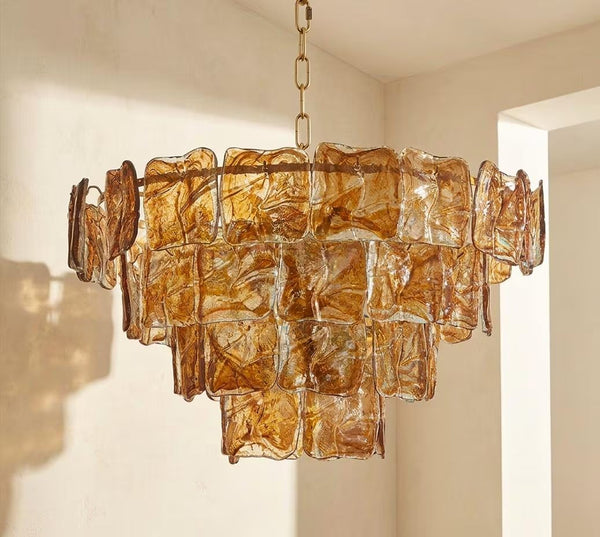 Lustre Elettra style Murano ambre – LIVO