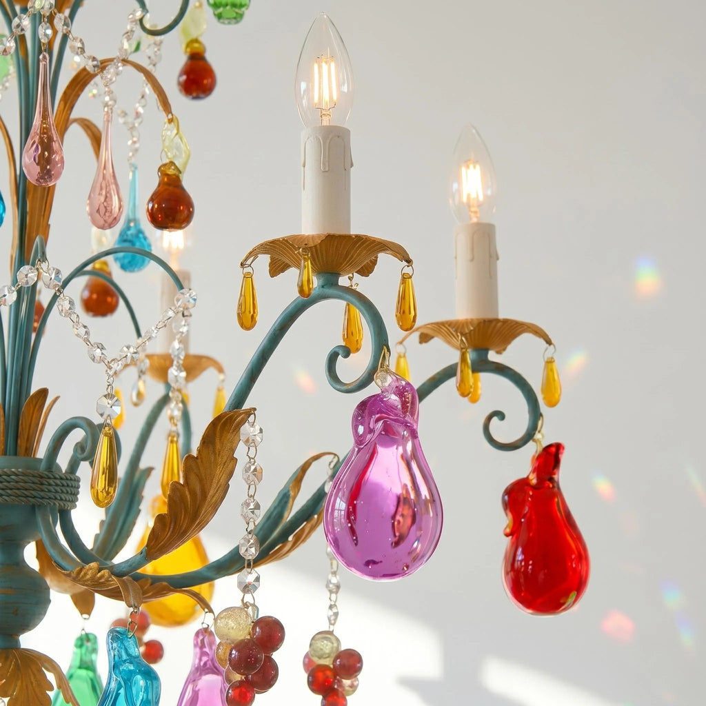Lustre Iride style Murano verre peint main – LIVO (vue 2)