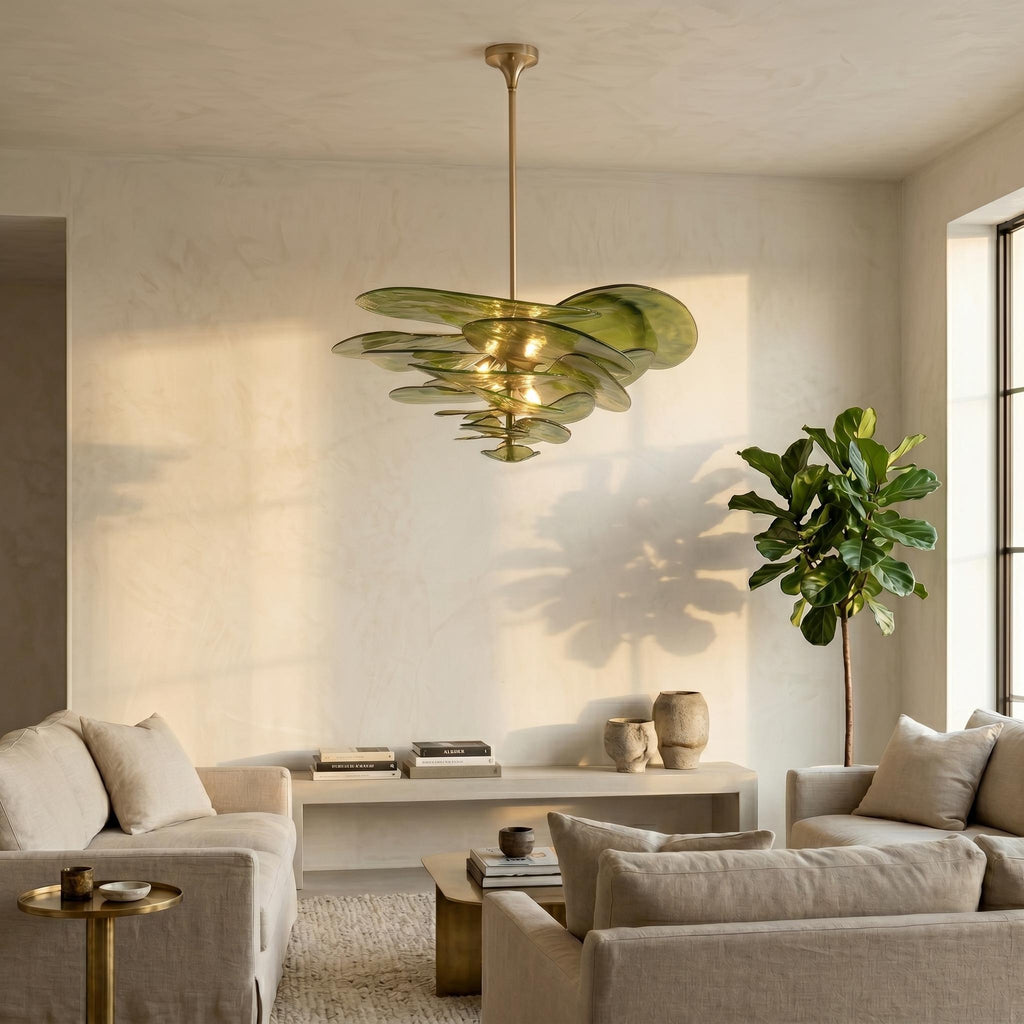 Lustre Ninfea style Murano feuille de lotus – LIVO (vue 4)