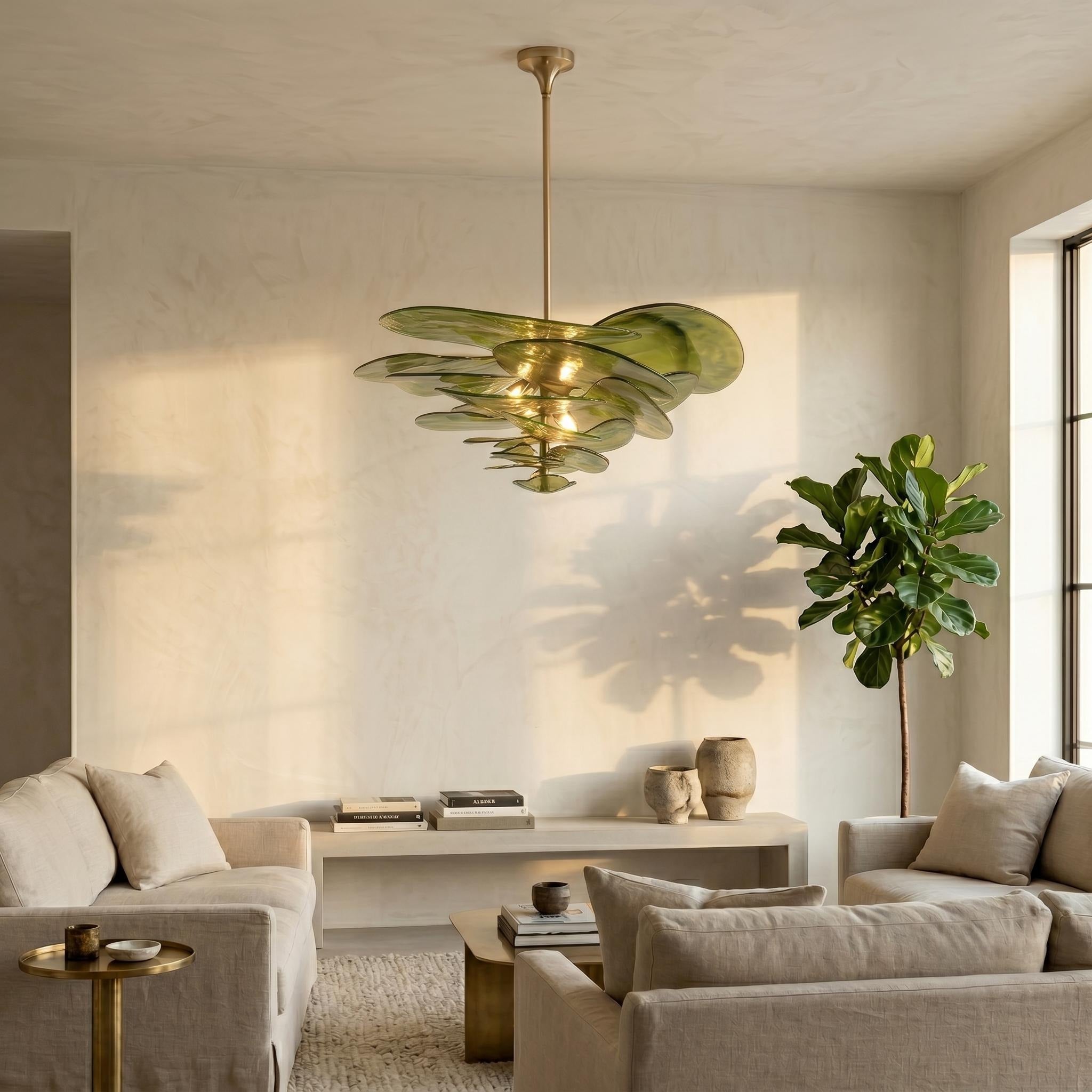 Lustre Ninfea style Murano feuille de lotus – LIVO (vue 4)