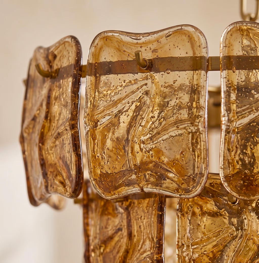 Lustre Elettra style Murano ambre – LIVO (vue 2)