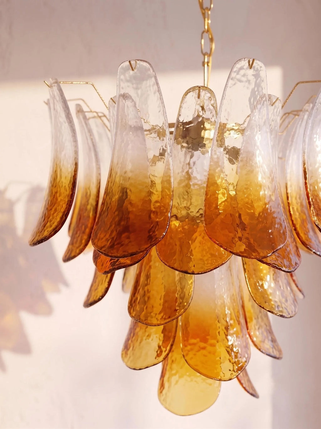 Lustre Fiora style Murano pétales de verre – LIVO (vue 2)