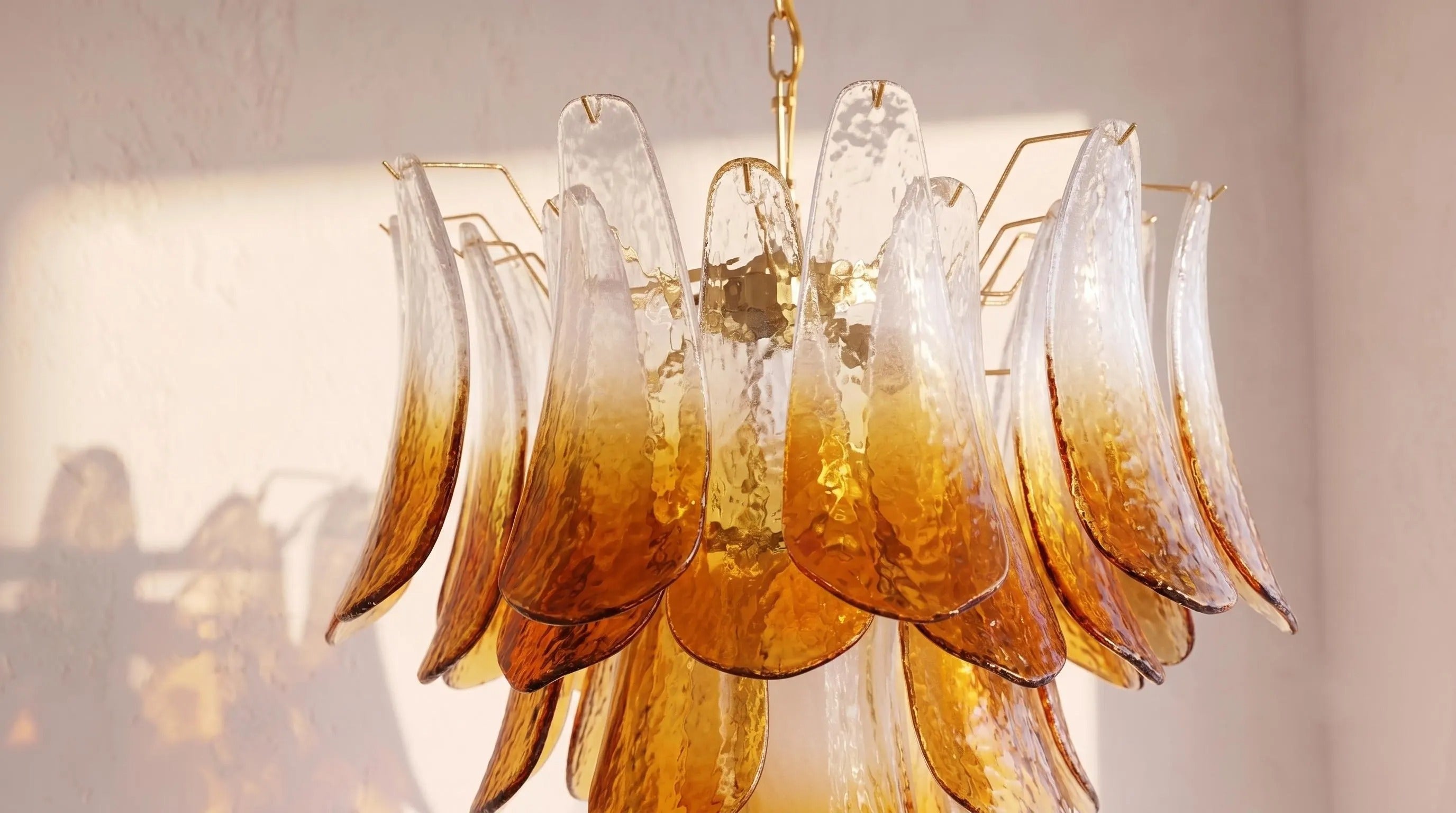 Lustre Fiora style Murano pétales de verre – LIVO (vue 4)
