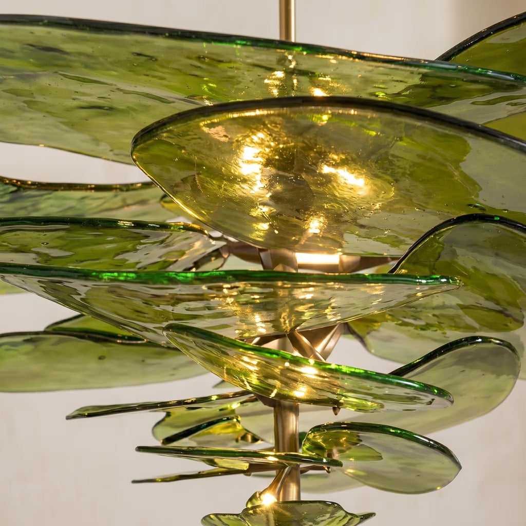 Lustre Ninfea style Murano feuille de lotus – LIVO (vue 2)