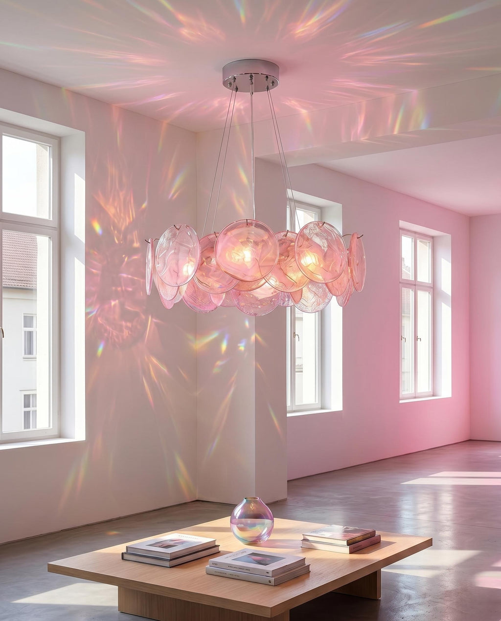 Lustre Ottavia style Murano Art déco, verre peint main – LIVO (vue 7)