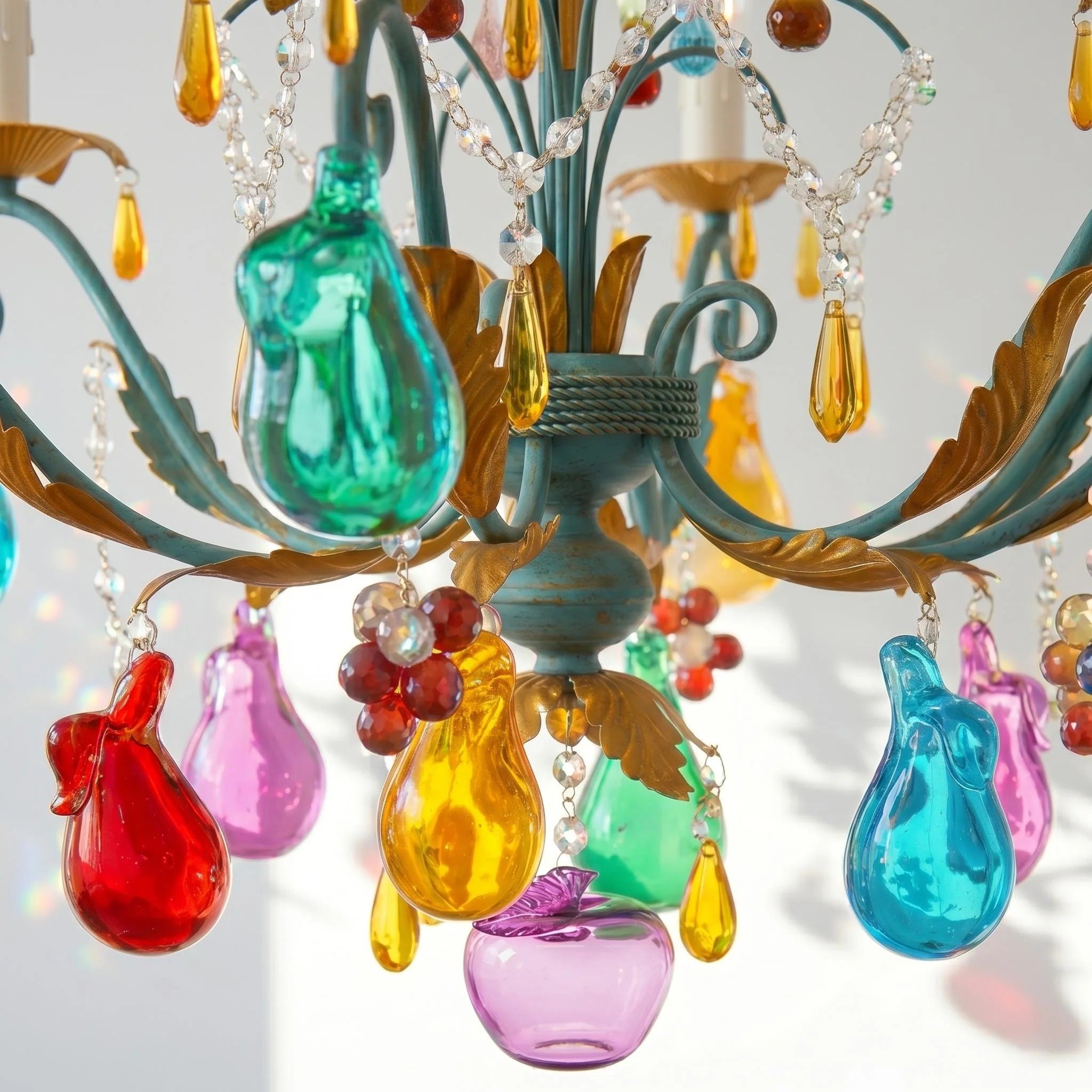 Lustre Iride style Murano verre peint main – LIVO (vue 3)