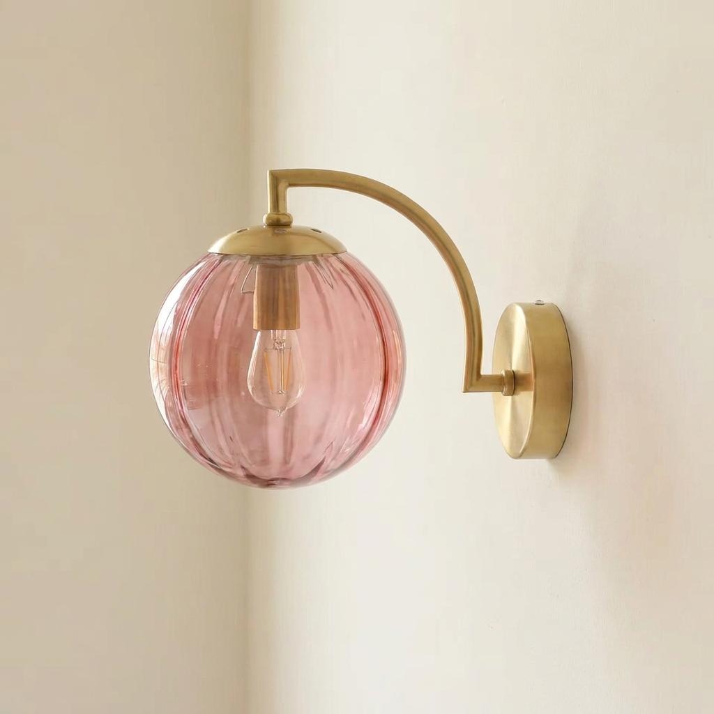 Applique murale Cromia design nordique, verre rose – LIVO (vue 4)