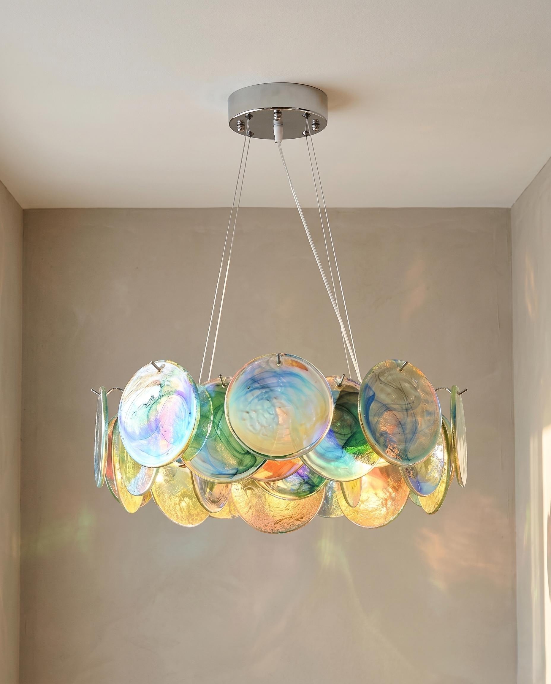 Lustre Ottavia style Murano Art déco, verre peint main – LIVO (vue 2)
