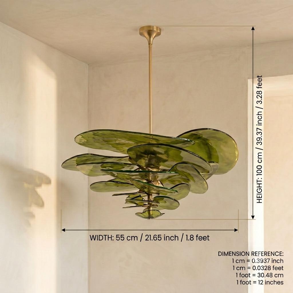 Lustre Ninfea style Murano feuille de lotus – LIVO (vue 6)