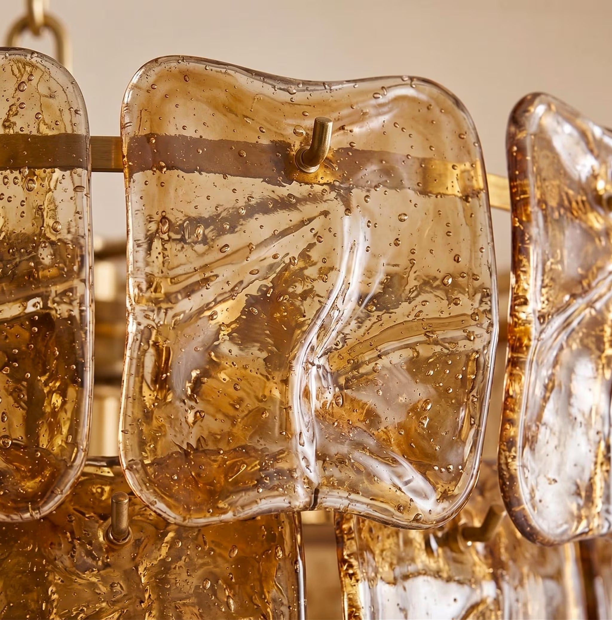 Lustre Elettra style Murano ambre – LIVO (vue 5)