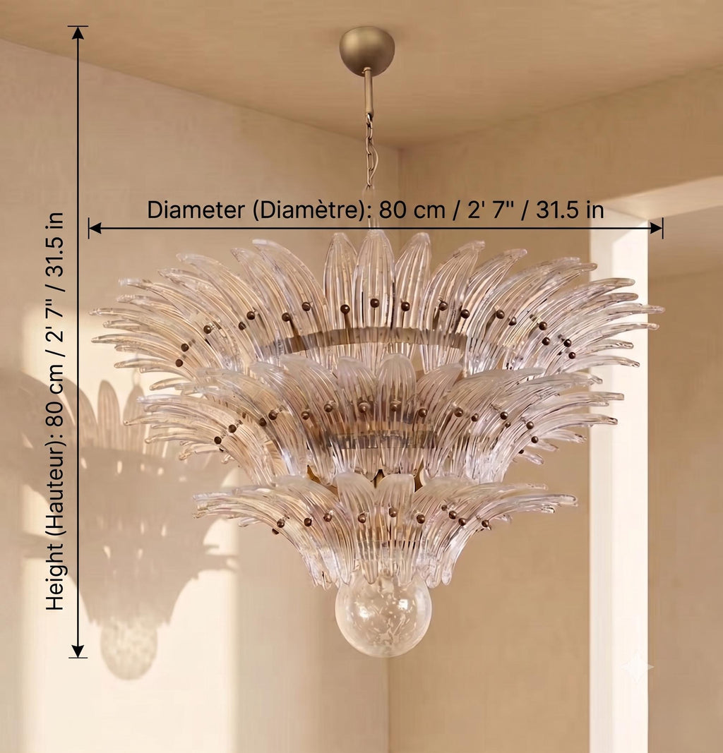 Lustre Palmira style Murano motif palmette – LIVO (vue 5)