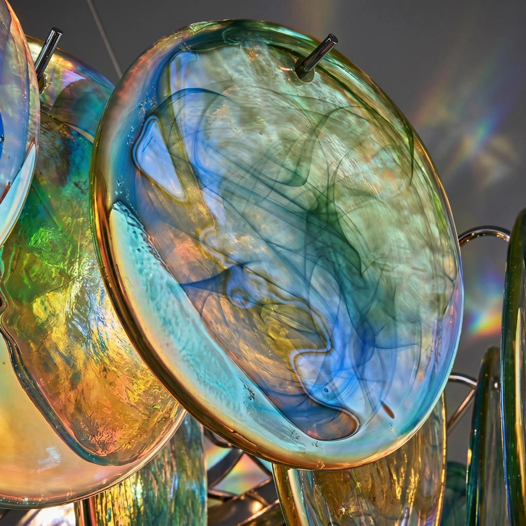 Lustre Ottavia style Murano Art déco, verre peint main – LIVO (vue 8)