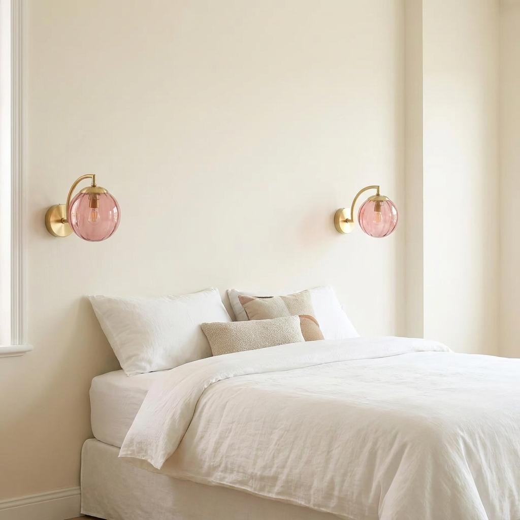 Applique murale Cromia design nordique, verre rose – LIVO (vue 6)